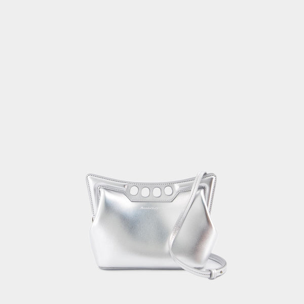 Sac À Main The Mini Peak - Alexander McQueen - Cuir - Argenté