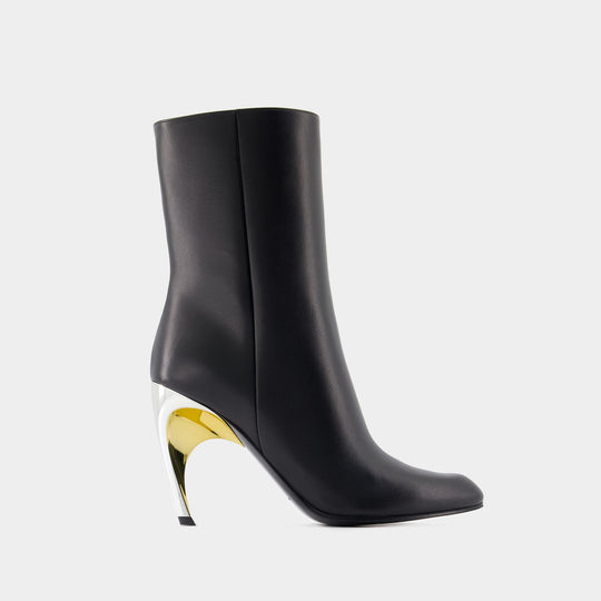 Bottines Seal - Alexander McQueen - Cuir - Noir