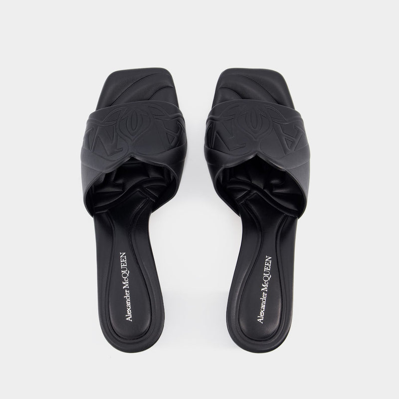 Sandales à Talon Seal - Alexander McQueen - Cuir - Noir