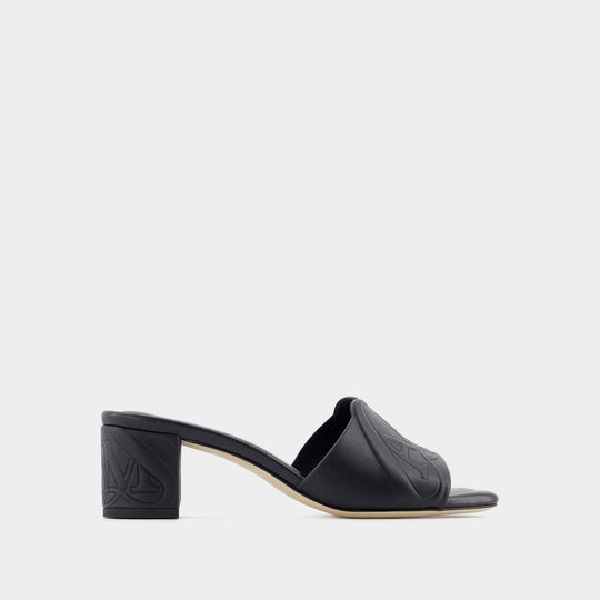 Sandales à Talon Seal - Alexander McQueen - Cuir - Noir