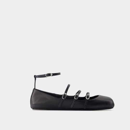 Ballerines Cage - Alexander McQueen - Cuir - Noir