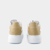 Sneakers Oversized - Alexander McQueen - Cuir - Blanc/Camel