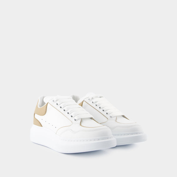 Sneakers Oversized - Alexander McQueen - Cuir - Blanc/Camel