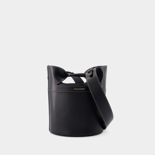 Sac À Bandoulière The Bucket Bow - Alexander McQueen - Cuir - Noir