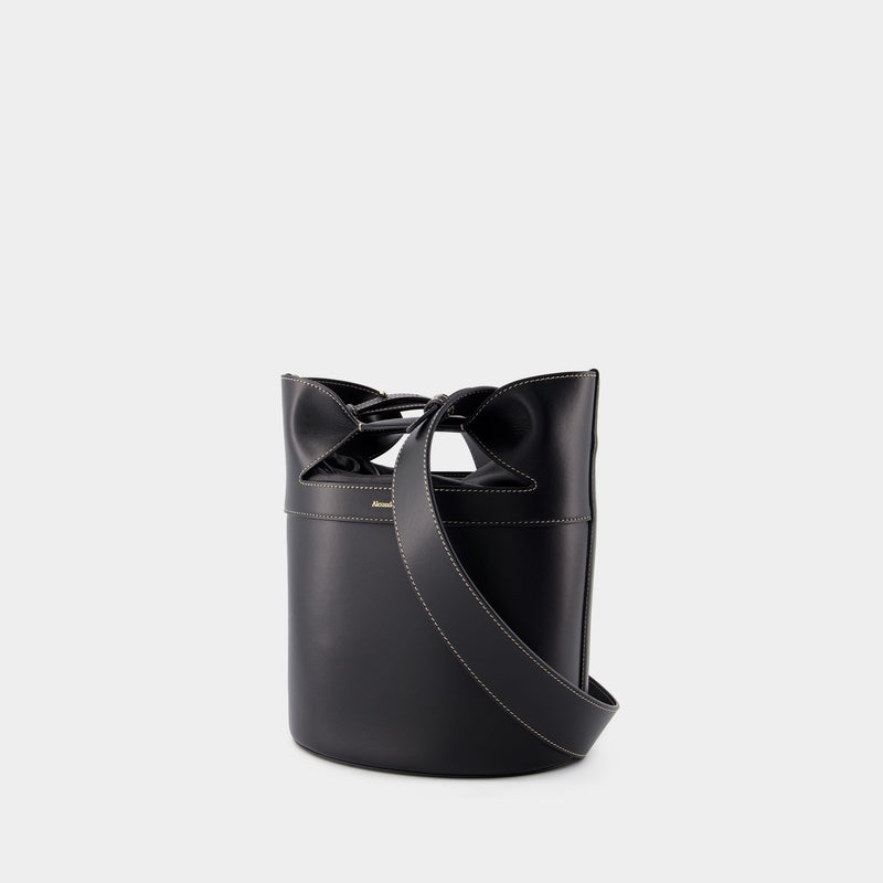 Sac À Bandoulière The Bucket Bow - Alexander McQueen - Cuir - Noir
