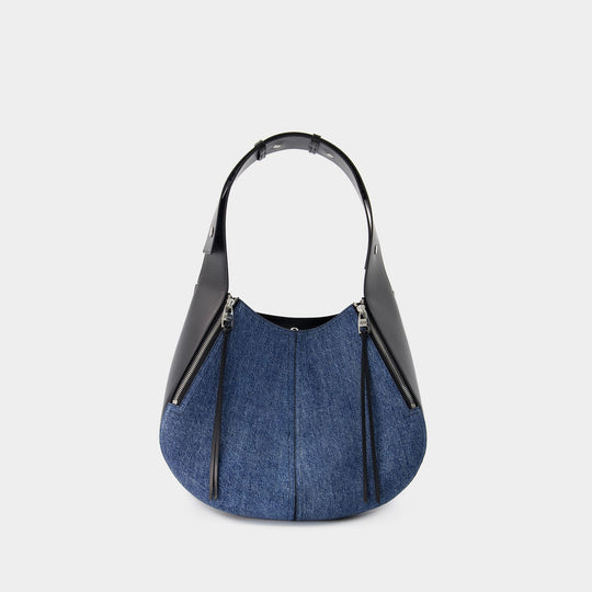 Sac Hobo Skull - Alexander McQueen - Denim - Bleu