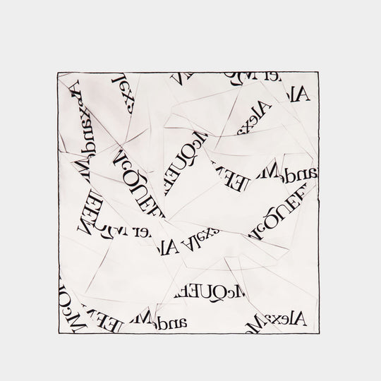 Écharpe à Logo Origami - Alexander McQueen - Twill - Ivoire