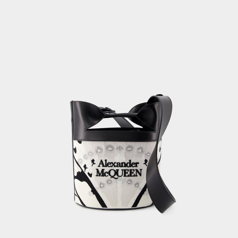 Sac À Bandoulière The Bucket Bow - Alexander McQueen - Cuir - Blanc