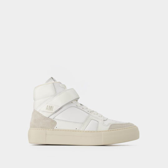 Baskets High-Top ADC en Cuir Blanc