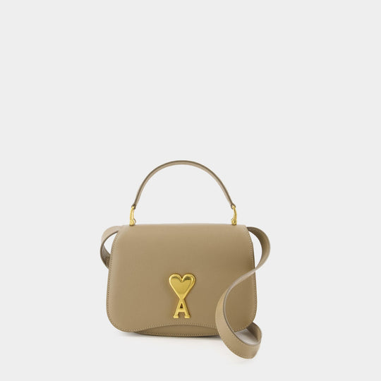 Sac À Bandoulière Mini Paris - AMI Paris - Cuir - Marron