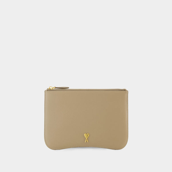 Pochette Paris - AMI Paris - Cuir - Beige