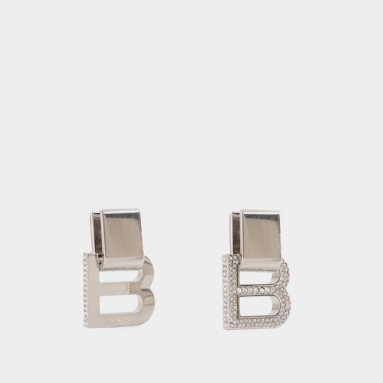 Boucles D'Oreille Hourglass P - Balenciaga - Argenté/Cristal