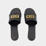 Sandales Groupie M50 - Balenciaga - Cuir - Noir/Or