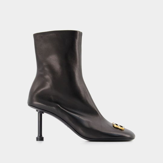 Bottines Groupie M80 - Balenciaga - Cuir - Noir/Or