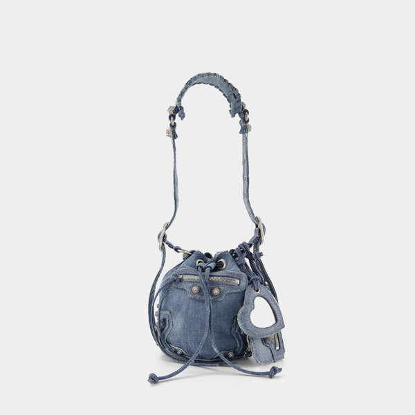 Sac Le Cagole Bucket XS - Balenciaga - Denim - Bleu