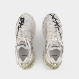 Sneakers Runner Graffiti - Balenciaga - Blanc/Noir