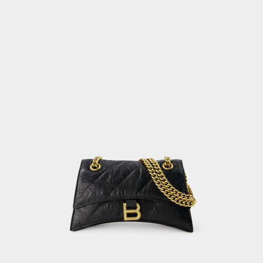 Sac À Bandoulière Crush Chain S - Balenciaga - Cuir - Noir
