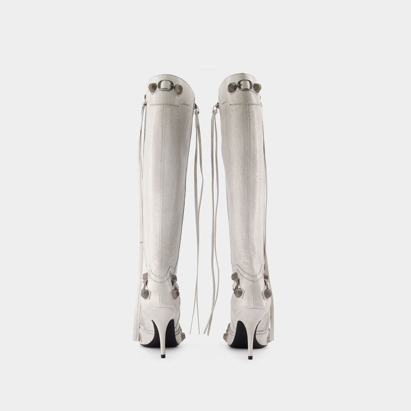 Bottes Cagole H90 - Balenciaga - Cuir - Blanc