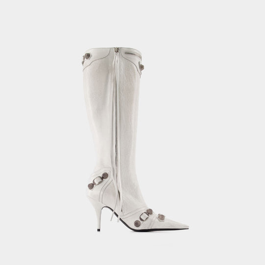 Bottes Cagole H90 - Balenciaga - Cuir - Blanc
