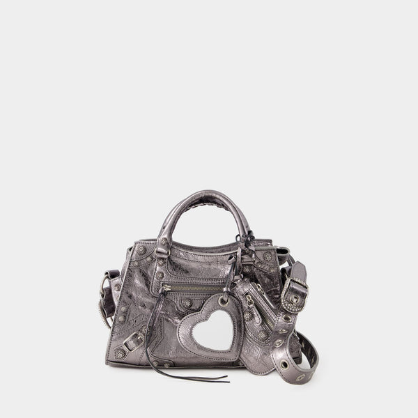 Sac À Main Neo Cagole Xs - Balenciaga - Cuir - Argenté