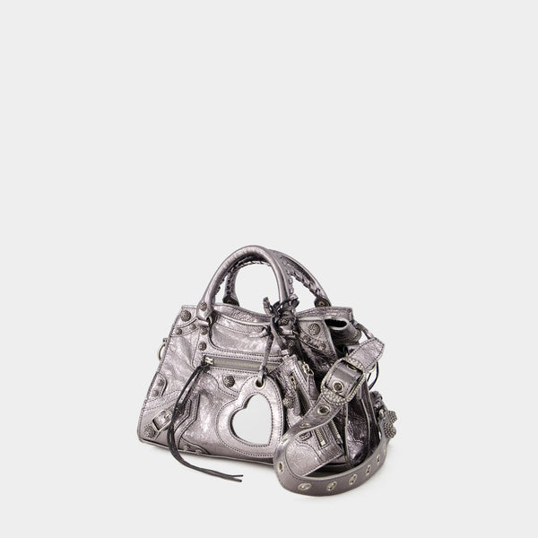 Sac À Main Neo Cagole Xs - Balenciaga - Cuir - Argenté