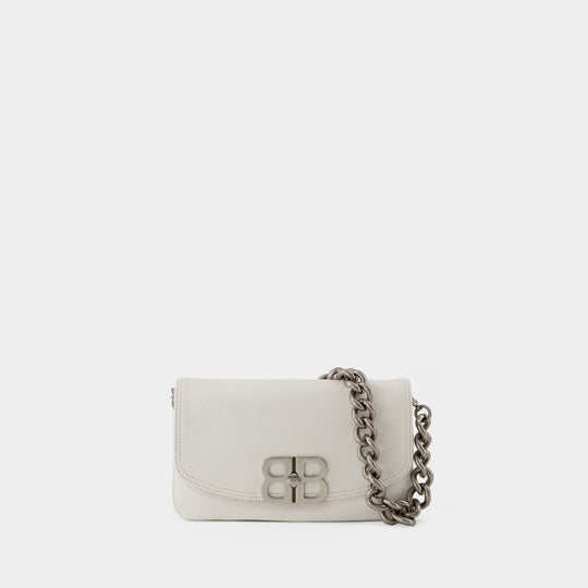 Sac Bb Soft Flap - Balenciaga - Cuir - Blanc