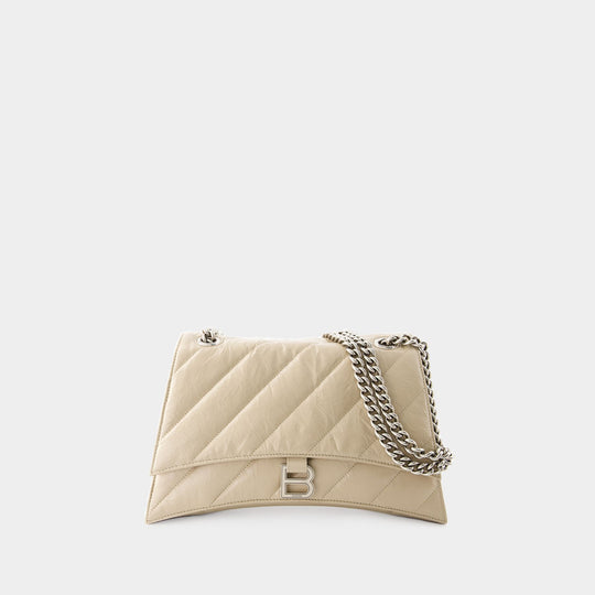 Sac Hobo Crush Chain - Balenciaga - Cuir - Taupe