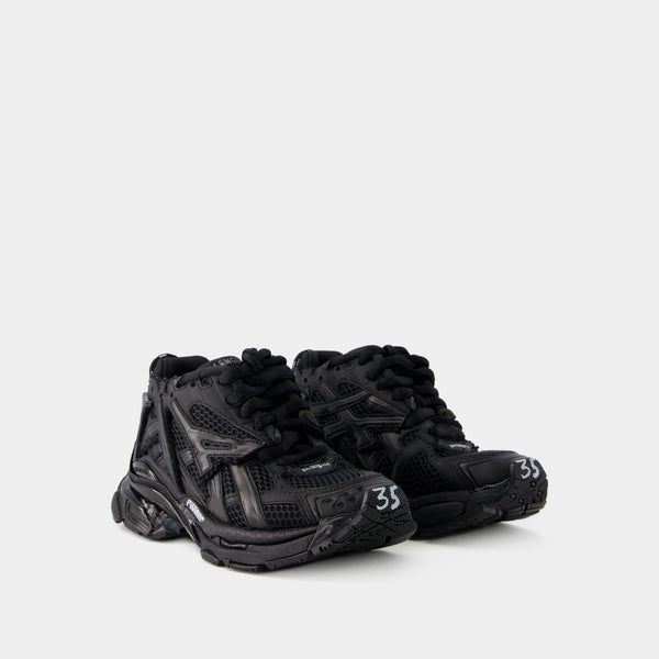 Sneakers Runner - Balenciaga - Maille - Noir Mat
