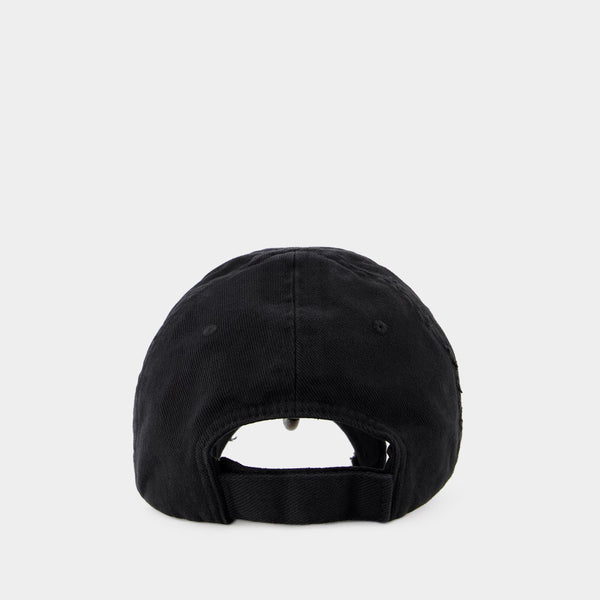 Casquette Piercing - Balenciaga - Coton - Noir Délavé