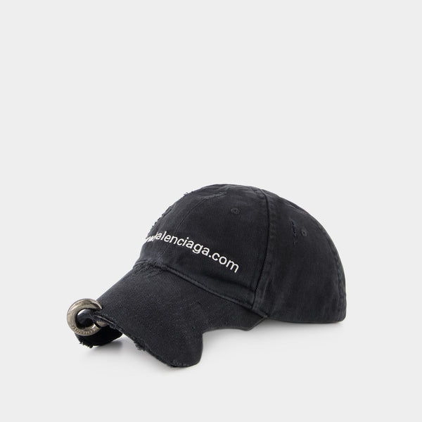 Casquette Piercing - Balenciaga - Coton - Noir Délavé