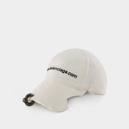 Casquette Piercing - Balenciaga - Coton - Blanc