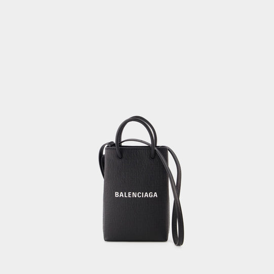 Sac Phone Holder - Balenciaga - Cuir - Noir