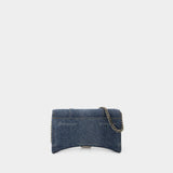 Wallet On Chain Hourglass - Balenciaga - Coton - Pale Blue