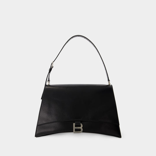 Sac Crush Sling M - Balenciaga - Cuir - Noir