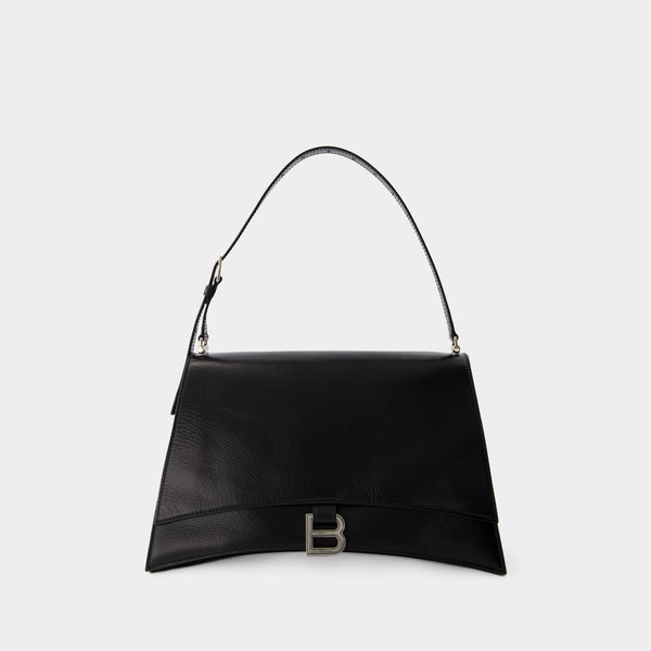 Sac Crush Sling M - Balenciaga - Cuir - Noir