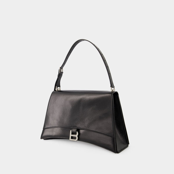 Sac Crush Sling M - Balenciaga - Cuir - Noir