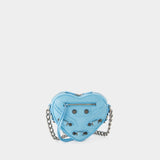 Sac Mini Cag Heart - Balenciaga - Cuir - Sea Blue