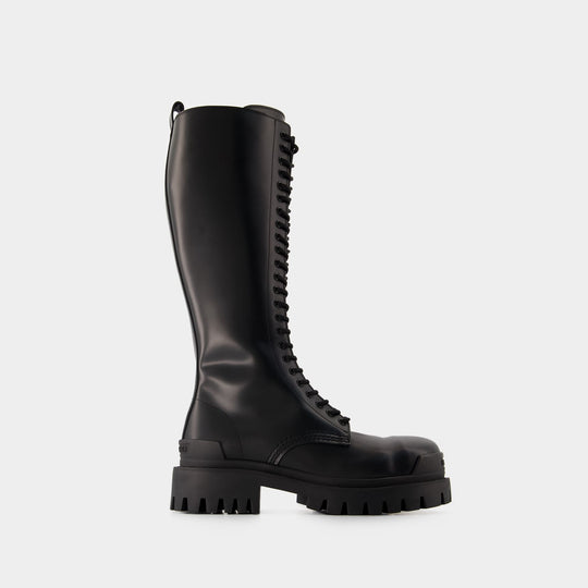 Bottes STRIKE L20 - Balenciaga - Cuir - Noir