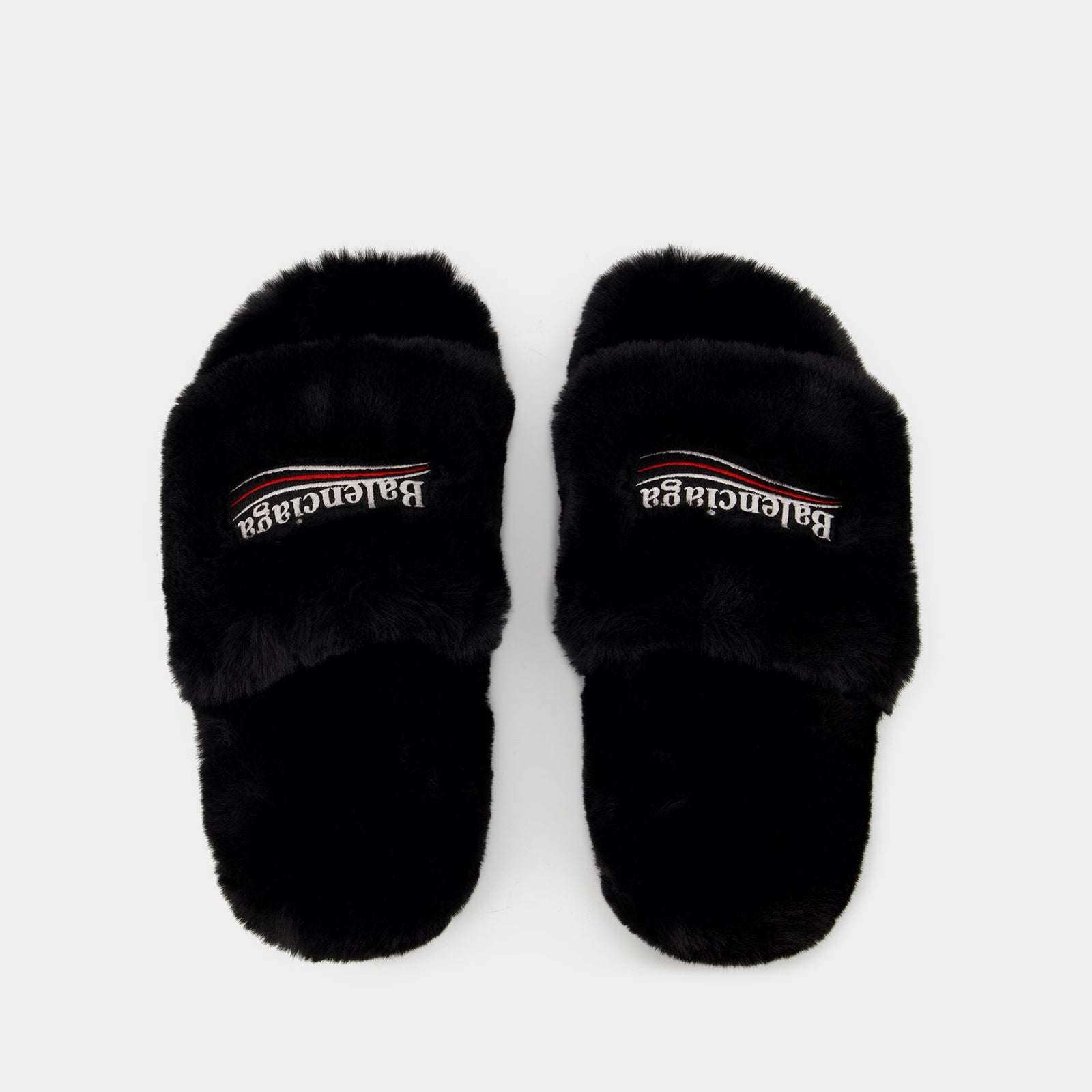 Sandales Furry Slide - Balenciaga - Fausse Fourrure - Noir