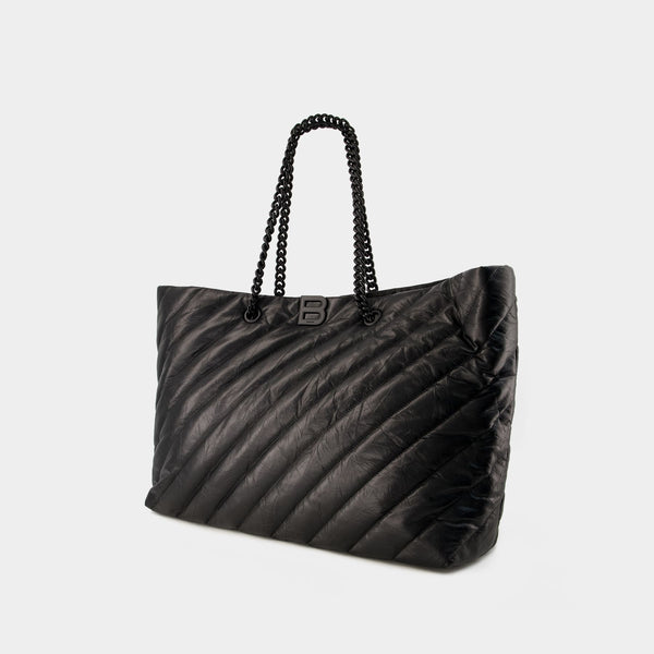 Cabas Crush Carry All L - Balenciaga - Cuir - Noir