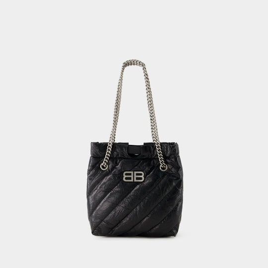 Cabas Crush S - Balenciaga - Cuir - Noir
