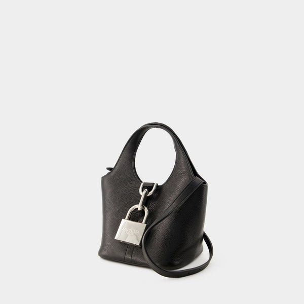 Sac Porté Épaule Locker Hobo S - Balenciaga - Cuir - Noir