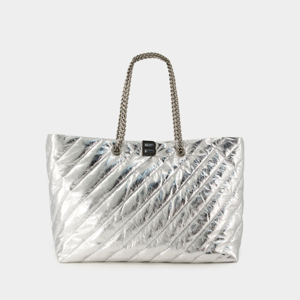 Cabas Crush Carry All L - Balenciaga - Cuir - Argenté