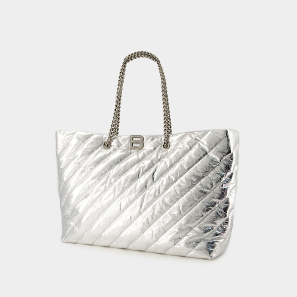 Cabas Crush Carry All L - Balenciaga - Cuir - Argenté