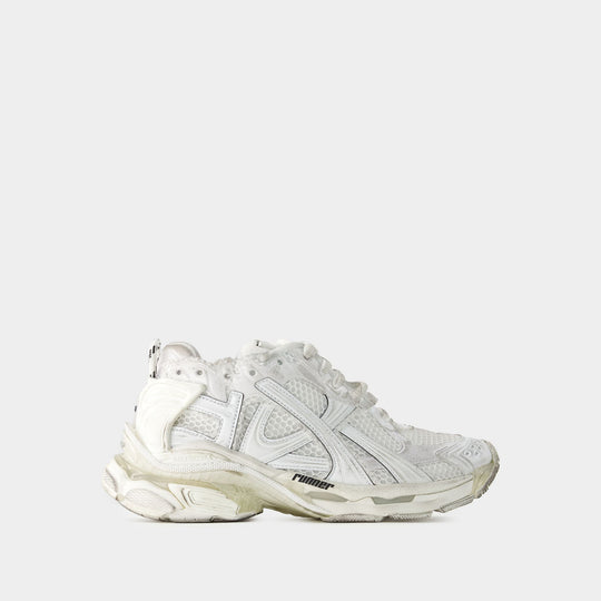 Sneakers Runner - Balenciaga - Maille - Blanc
