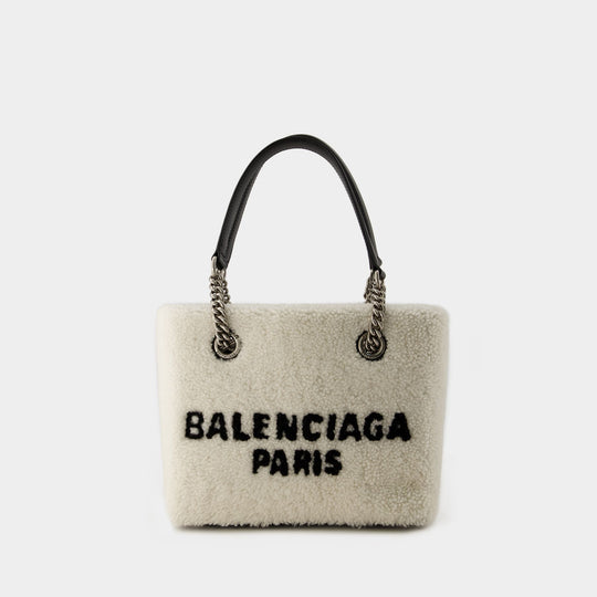 Cabas Duty Free S - Balenciaga - Fausse Fourrure - Beige