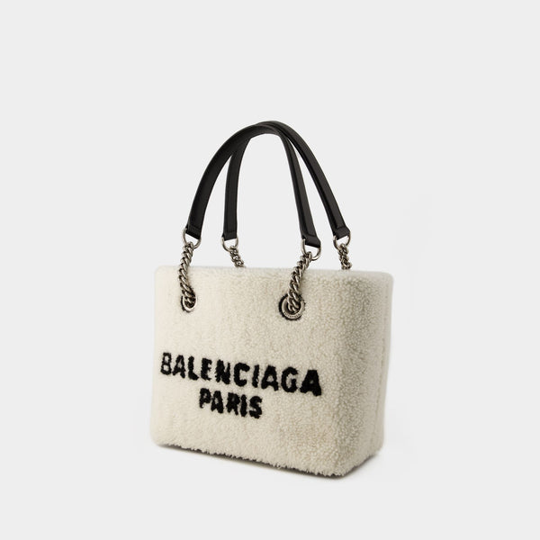 Cabas Duty Free S - Balenciaga - Fausse Fourrure - Beige