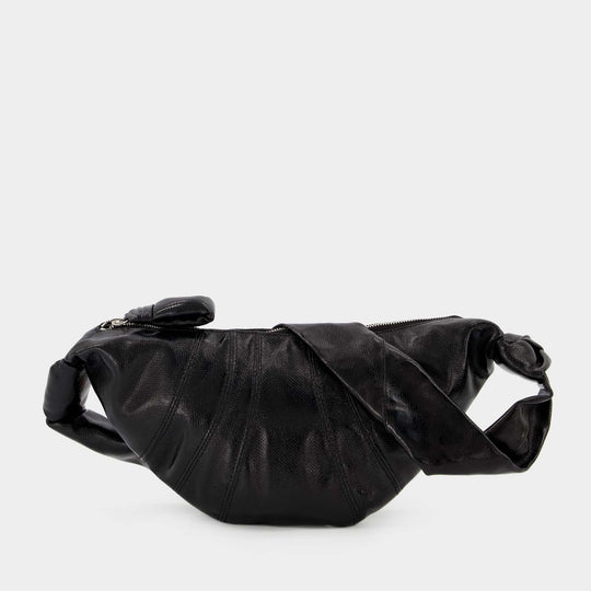 Sac À Bandoulière Small Croissant - Lemaire - Lin - Noir