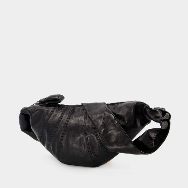 Sac À Bandoulière Small Croissant - Lemaire - Lin - Noir
