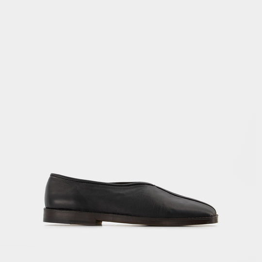 Mules Flat Piped - Lemaire - Cuir - Noir